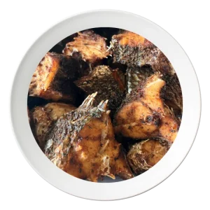 A plate of fried cracker fish, seasoned Nigerian style, available in Bolingbrook, Illinois.
