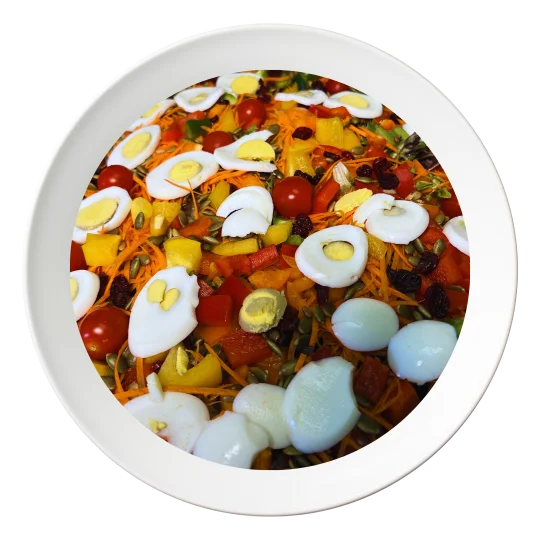 A plate of Nigerian Salad, a fresh garden salad, order in Bolingbrook, Illinois.