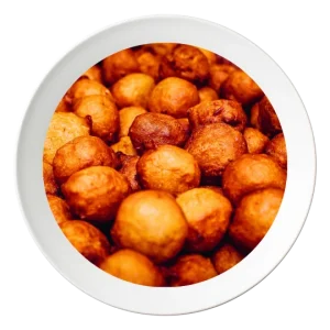 A plate of Puff Puff, Nigerian fried dough balls, available in Bolingbrook, Illinois