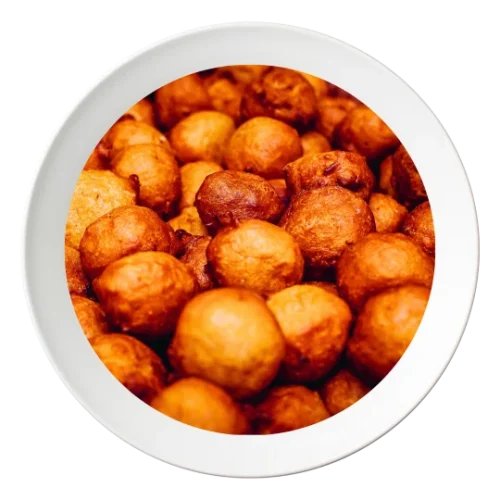 A plate of Puff Puff, Nigerian fried dough balls, available in Bolingbrook, Illinois