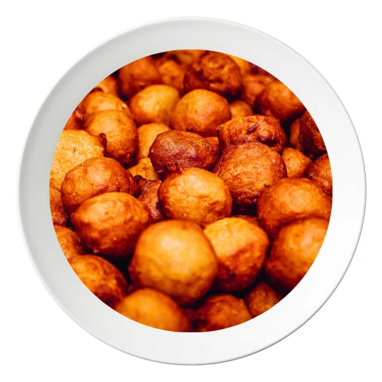 A plate of Puff Puff, Nigerian fried dough balls, available in Bolingbrook, Illinois