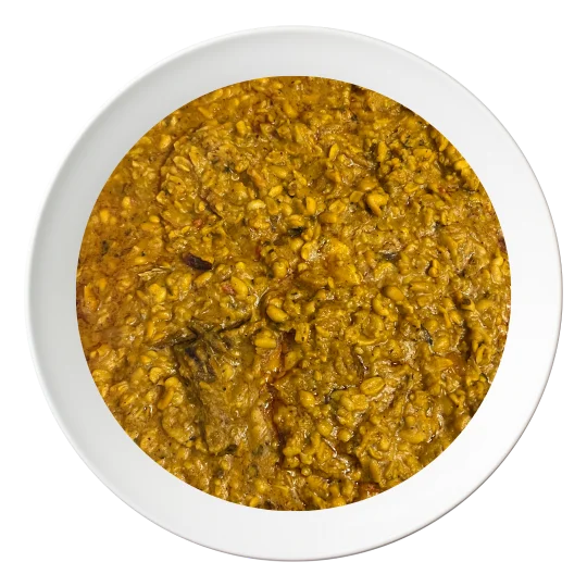 A bowl of Ukwa, a traditional Igbo breadfruit porridge, available in Bolingbrook, Illinois.
